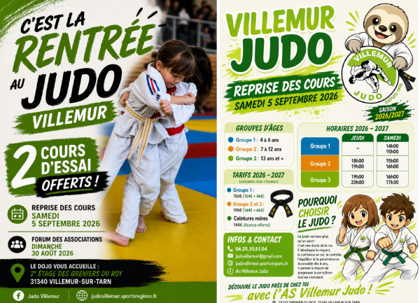 🥋 LA RENTRÉE DU JUDO APPROCHE À VILLEMUR-SUR-TARN !