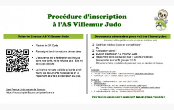 Procédure d’inscription à l’AS Villemur Judo