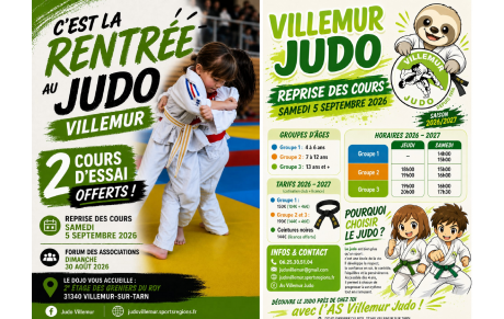 🥋 LA RENTRÉE DU JUDO APPROCHE À VILLEMUR-SUR-TARN !